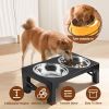 Dog Raised Bowls with 6 Adjustable Heights Stainless Steel Elevated Dog Bowls Foldable Double Bowl Dog Feeder for Small Medium Large Size Dog