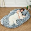 Large Human Dog Bed for Adult,Plufl Human Dog Beds for Large Dogs Waterproof and Anti-Slip,Giant Dog Bed for Humans, Human Dog Bed for Adult