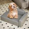 Modern Dog Sofa PU Leather Sturdy Dog Couch for Small and Medium Dogs Waterproof Pet Sofa for Cats and Small Animals