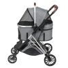 Pet Stroller 3 in 1, Folding Lightweight Dog Stroller with Detachable Carrier & Storage Basket, 4 Wheels Travel Stroller for Puppies Doggies Kitties,