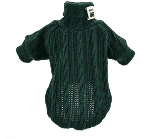 Pet Turtleneck Knitted Sweater Winter Dog Cat Keep Warm (Option: Green-S)