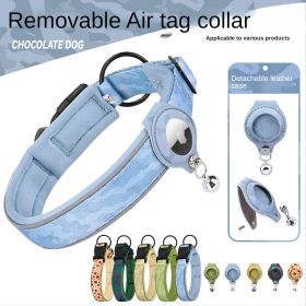 Cross-border new dog collar airtag locator anti-lost pet collar; Pet Collar with AirTag Case Holder (colour: Love green collar set, size: Size M)