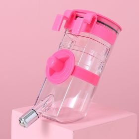 No Drip Dog Kennel Water Bottle Dispenser For Crate, Dripless Pet Drinking Fountains Kettle With Automatically Feeding Water Hanging Cage Automatic Sm (Color: Pink)