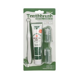 Oral Hygiene Kit For Cats And Dogs 3 Piece Set With Dual Ended Toothbrush, Finger Brush, And Poultry Flavor Tube Of Toothpaste Remove Plaque Tartar Bu (Type: Vanilla Flavor)