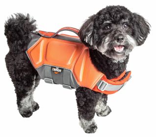 Dog Helios 'Tidal Guard' Multi-Point Strategically-Stitched Reflective Pet Dog Life Jacket Vest (Color: Orange, size: X-Large)