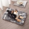 Dog Bed Mat Comfortable Flannel Dog Crate Pad Reversible Cushion Carpet Machine Washable Pet Bed Liner with Bone Patterns