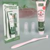 Oral Hygiene Kit For Cats And Dogs 3 Piece Set With Dual Ended Toothbrush, Finger Brush, And Poultry Flavor Tube Of Toothpaste Remove Plaque Tartar Bu