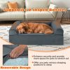 Orthopedic Dog Bed Memory Foam Pet Bed with Headrest for Large Dogs