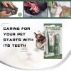 Oral Hygiene Kit For Cats And Dogs 3 Piece Set With Dual Ended Toothbrush, Finger Brush, And Poultry Flavor Tube Of Toothpaste Remove Plaque Tartar Bu