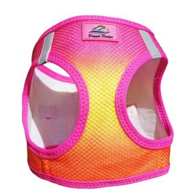 American River Choke Free Dog Harness (Color: Raspberry Pink and Orange, size: large)