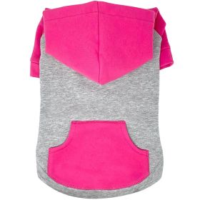 Color-Block Flex Fit Hoodie (Color: Pink on Gray, size: X-Large)