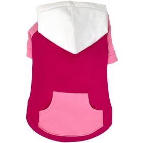 Color-Block Flex Fit Hoodie (Color: Pink on Pink, size: X-Large)