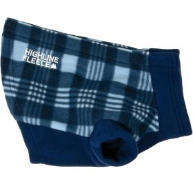 Highline Fleece Dog Coat (Color: Blue Plaid, size: Size 22)