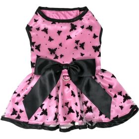 All Aflutter Pink & Black Dog Dress (size: large)