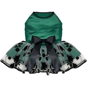 Green and Black Satin Dress (size: large)