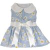 Blue Daisy Dog Dress with Matching Leash