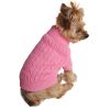 Dog Cable Knit 100% Cotton Sweater Candy Pink