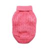 Dog Cable Knit 100% Cotton Sweater Candy Pink