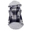 Weekender Dog Sweatshirt Hoodie Black & White Plaid Flannel